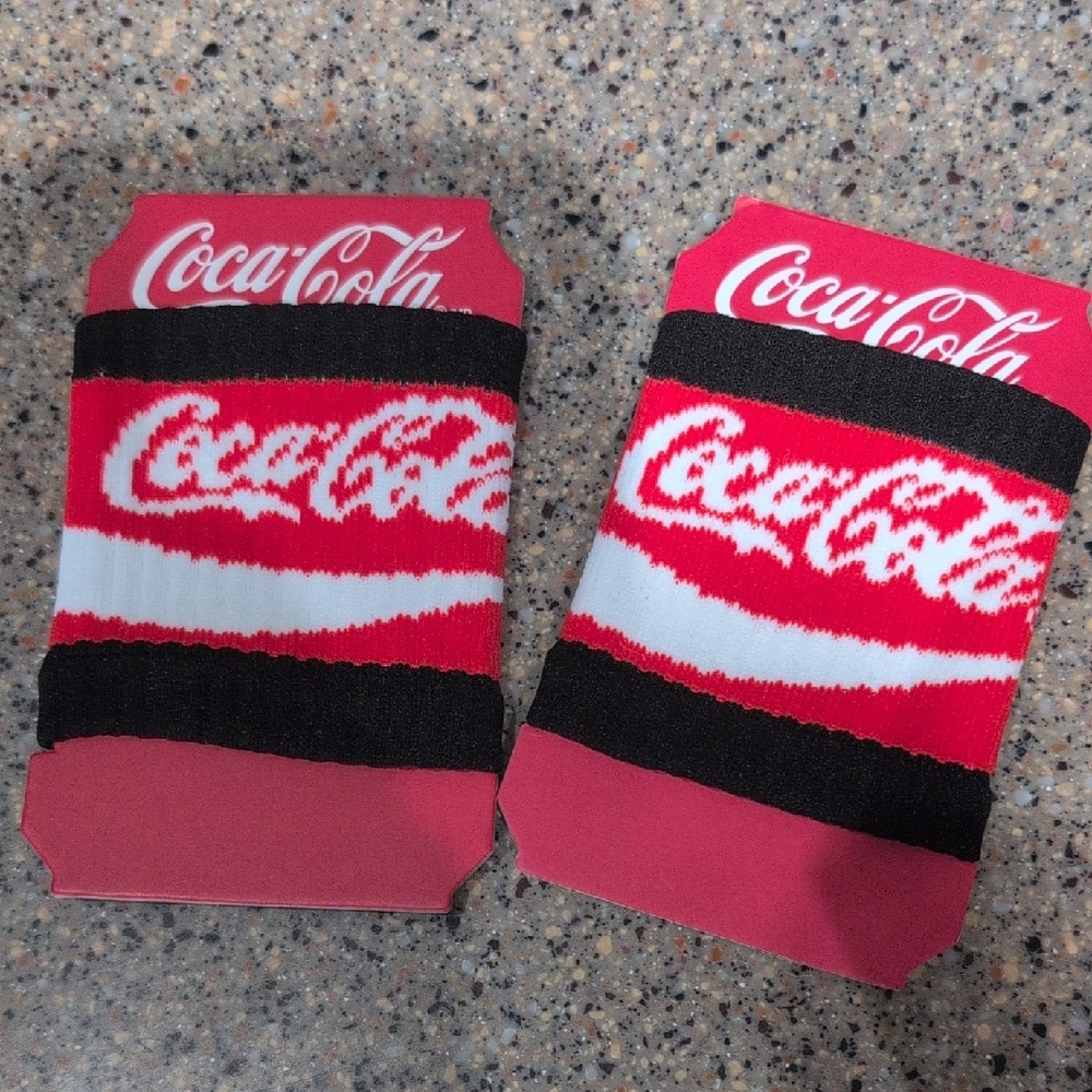Coca-Cola Red and Black Knitwear Can Cooler